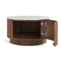 The Harvard Walnut & Marble Top Round Coffee Table