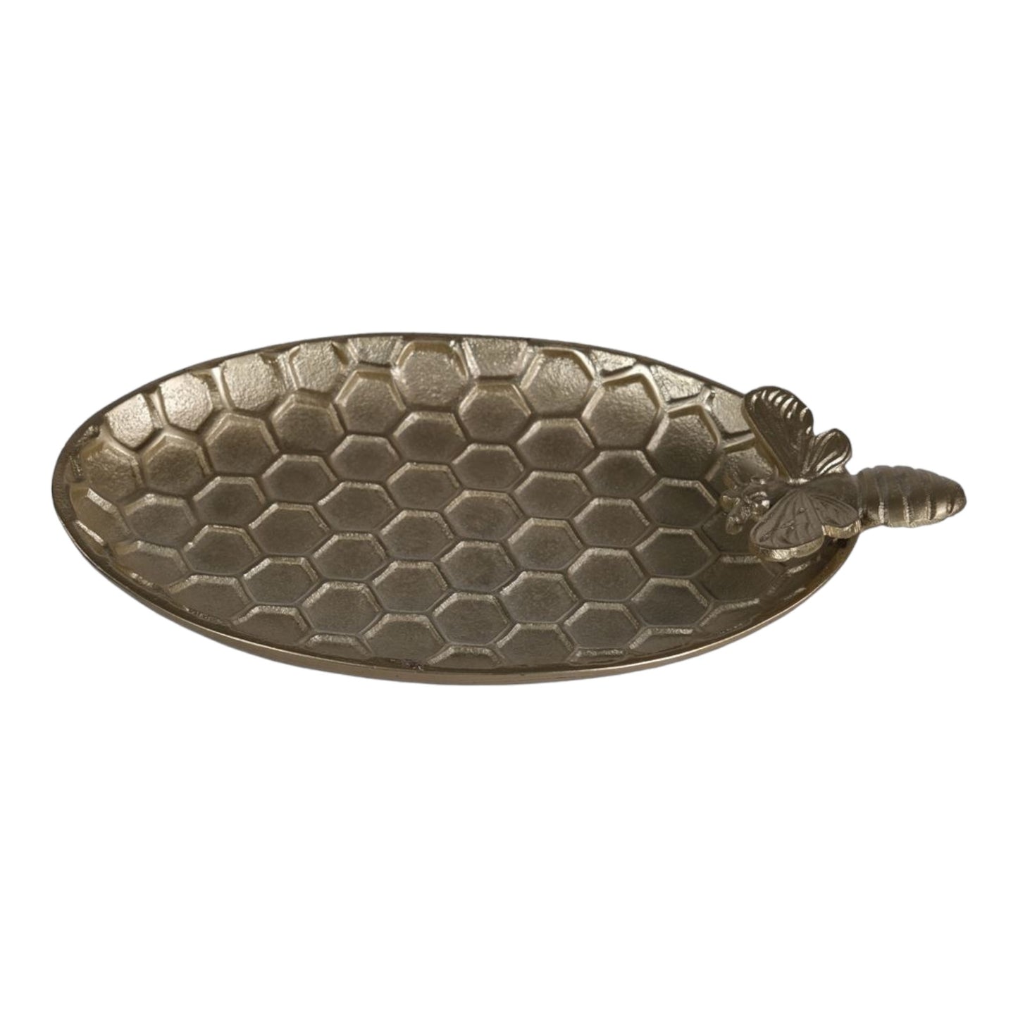 Honeycomb Champagne Oval Tray