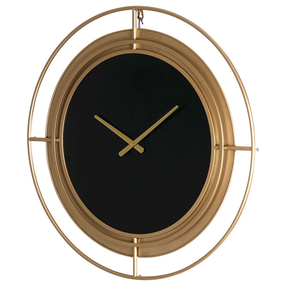 Gold and Black Round Wall Clock
