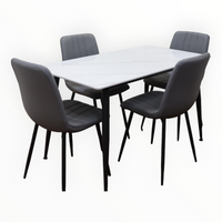 Altea 1.3m Dining Table & 4 Grey Chairs