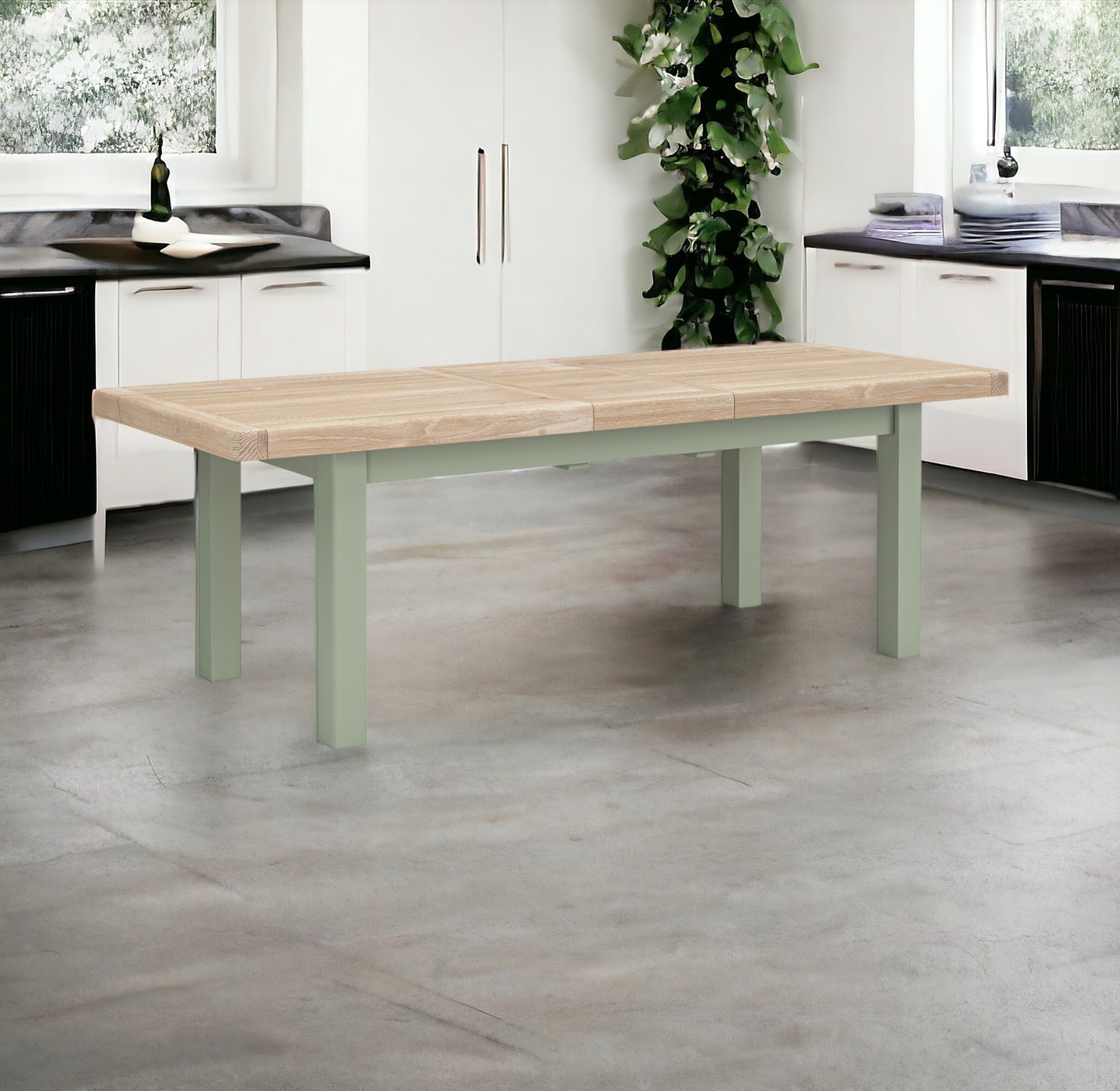 Salcombe Large Extending Dining Table Sage