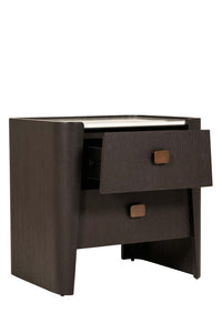 Rhodes 2 Drawer Bedside Table Ebony