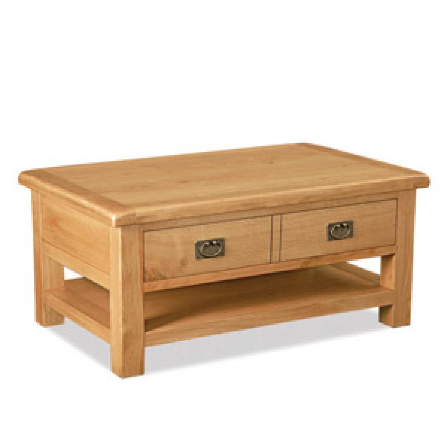 Salisbury Large Coffee Table with Drawer and Shelf