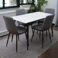 Altea 1.3m Dining Table & 4 Grey Chairs