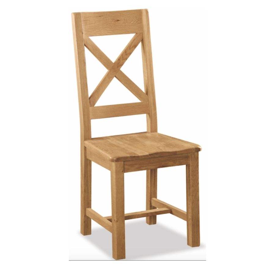 Salisbury Cross Back Chair with Wooden Seat