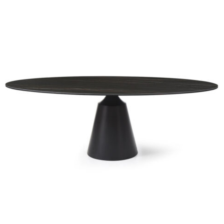Contarini 2.2M Calcatta Noir Oval Ceramic Table