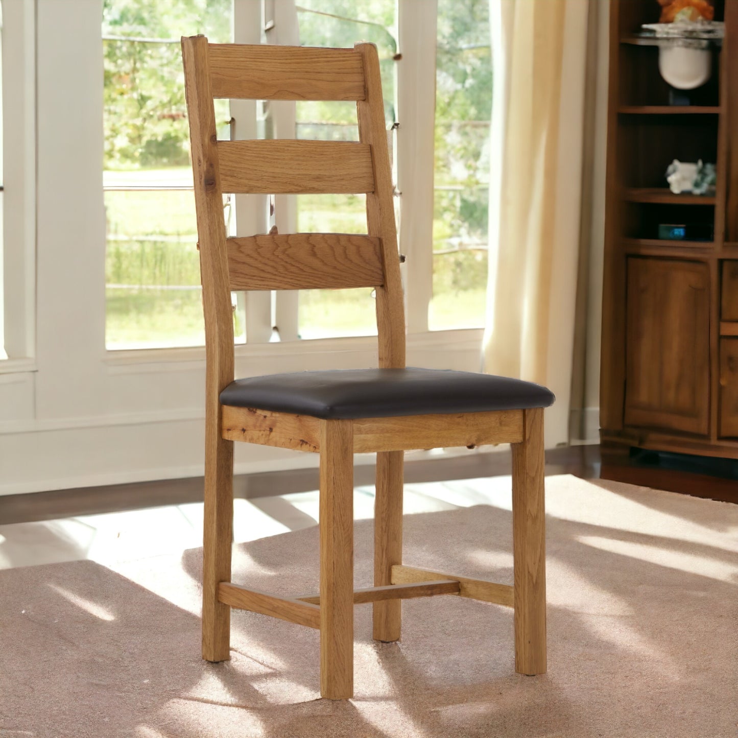 Salisbury Slatted Chair with PU Seat