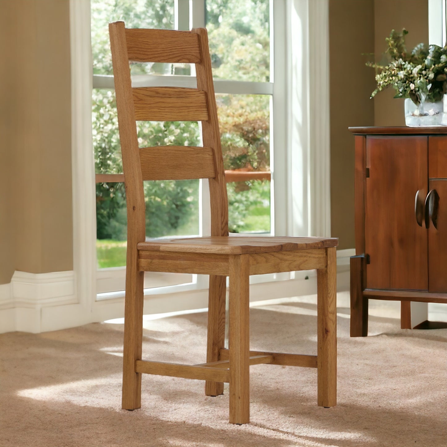 Salisbury Slatted Chair with Wooden Seat