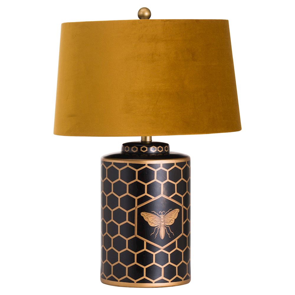Harlow Bee Table Lamp - Mustard shade
