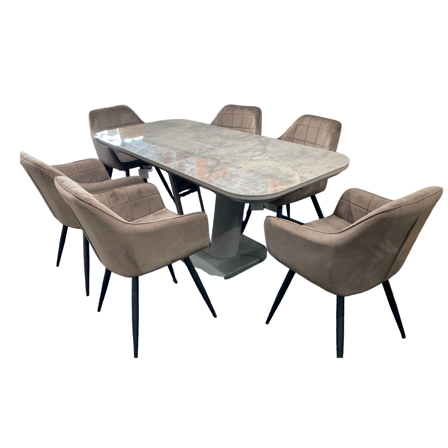 Tate 1.4m Extending Dining Table & 6 Flynn Dining chairs