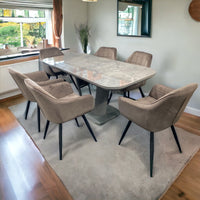 Tate 1.4m Extending Dining Table & 6 Flynn Dining chairs