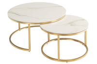 Lauren Round Coffee Table Set - Gold